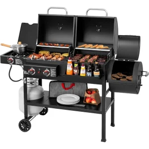 2-Burner Gas and Charcoal Combo Grill